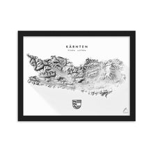 Lade das Bild in den Galerie-Viewer, Kärnten 3D-Relief Schwarz-Weiß Kunstdruck Detailansicht
