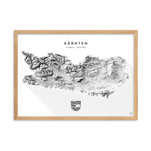 Lade das Bild in den Galerie-Viewer, Kärnten 3D-Relief Schwarz-Weiß Kunstdruck Detailansicht
