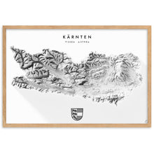 Lade das Bild in den Galerie-Viewer, Kärnten 3D-Relief Schwarz-Weiß Kunstdruck Detailansicht

