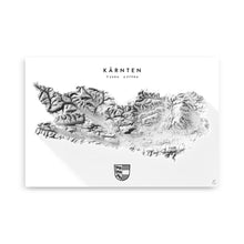 Lade das Bild in den Galerie-Viewer, Kärnten 3D-Relief Schwarz-Weiß Kunstdruck Detailansicht
