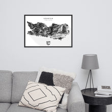 Lade das Bild in den Galerie-Viewer, Kärnten 3D-Relief Schwarz-Weiß Kunstdruck im Wohnraum
