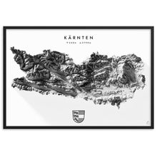 Lade das Bild in den Galerie-Viewer, Kärnten 3D-Relief Schwarz-Weiß Kunstdruck Detailansicht
