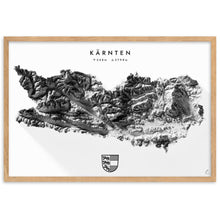 Lade das Bild in den Galerie-Viewer, Kärnten 3D-Relief Schwarz-Weiß Kunstdruck Detailansicht

