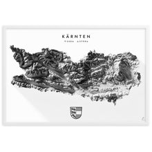 Lade das Bild in den Galerie-Viewer, Kärnten 3D-Relief Schwarz-Weiß Kunstdruck Detailansicht
