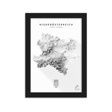Lade das Bild in den Galerie-Viewer, Niederösterreich 3D-Relief Schwarz-Weiß Kunstdruck Detailansicht
