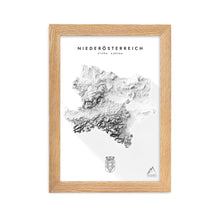 Lade das Bild in den Galerie-Viewer, Niederösterreich 3D-Relief Schwarz-Weiß Kunstdruck Detailansicht
