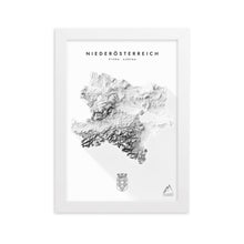 Lade das Bild in den Galerie-Viewer, Niederösterreich 3D-Relief Schwarz-Weiß Kunstdruck Detailansicht
