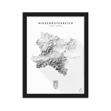 Lade das Bild in den Galerie-Viewer, Niederösterreich 3D-Relief Schwarz-Weiß Kunstdruck Detailansicht
