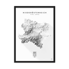 Lade das Bild in den Galerie-Viewer, Niederösterreich 3D-Relief Schwarz-Weiß Kunstdruck Detailansicht
