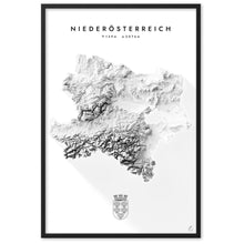 Lade das Bild in den Galerie-Viewer, Niederösterreich 3D-Relief Schwarz-Weiß Kunstdruck Detailansicht

