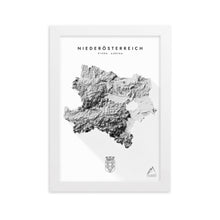 Lade das Bild in den Galerie-Viewer, Niederösterreich 3D-Relief Schwarz-Weiß Kunstdruck Detailansicht
