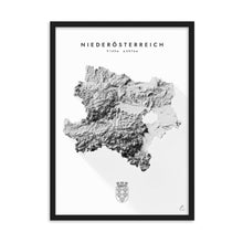 Lade das Bild in den Galerie-Viewer, Niederösterreich 3D-Relief Schwarz-Weiß Kunstdruck Detailansicht
