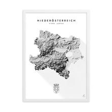 Lade das Bild in den Galerie-Viewer, Niederösterreich 3D-Relief Schwarz-Weiß Kunstdruck Detailansicht

