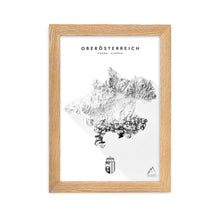 Lade das Bild in den Galerie-Viewer, Oberösterreich 3D-Relief Schwarz-Weiß Kunstdruck Detailansicht
