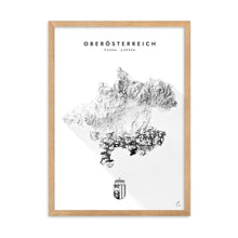 Lade das Bild in den Galerie-Viewer, Oberösterreich 3D-Relief Schwarz-Weiß Kunstdruck Detailansicht
