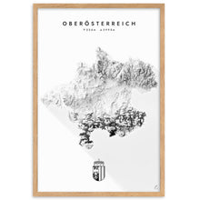 Lade das Bild in den Galerie-Viewer, Oberösterreich 3D-Relief Schwarz-Weiß Kunstdruck Detailansicht
