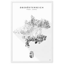Lade das Bild in den Galerie-Viewer, Oberösterreich 3D-Relief Schwarz-Weiß Kunstdruck Detailansicht

