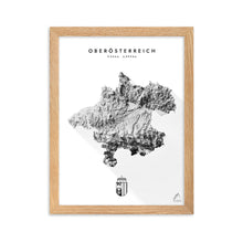 Lade das Bild in den Galerie-Viewer, Oberösterreich 3D-Relief Schwarz-Weiß Kunstdruck Detailansicht
