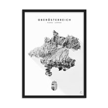 Lade das Bild in den Galerie-Viewer, Oberösterreich 3D-Relief Schwarz-Weiß Kunstdruck Detailansicht
