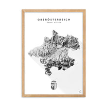 Lade das Bild in den Galerie-Viewer, Oberösterreich 3D-Relief Schwarz-Weiß Kunstdruck Detailansicht
