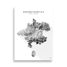 Lade das Bild in den Galerie-Viewer, Oberösterreich 3D-Relief Schwarz-Weiß Kunstdruck Detailansicht
