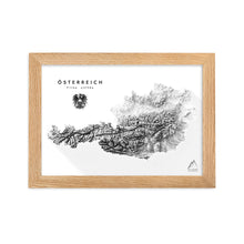 Lade das Bild in den Galerie-Viewer, Österreich 3D-Relief Schwarz-Weiß Kunstdruck Detailansicht

