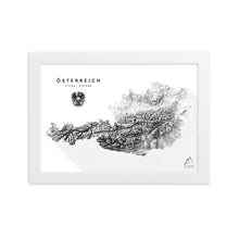 Lade das Bild in den Galerie-Viewer, Österreich 3D-Relief Schwarz-Weiß Kunstdruck Detailansicht
