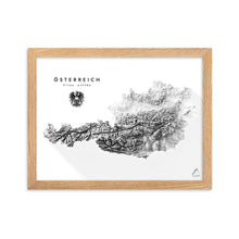 Lade das Bild in den Galerie-Viewer, Österreich 3D-Relief Schwarz-Weiß Kunstdruck Detailansicht
