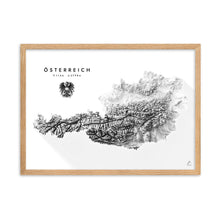 Lade das Bild in den Galerie-Viewer, Österreich 3D-Relief Schwarz-Weiß Kunstdruck Detailansicht
