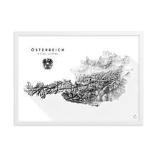 Lade das Bild in den Galerie-Viewer, Österreich 3D-Relief Schwarz-Weiß Kunstdruck Detailansicht
