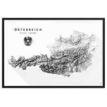 Lade das Bild in den Galerie-Viewer, Österreich 3D-Relief Schwarz-Weiß Kunstdruck Detailansicht
