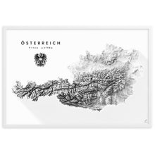 Lade das Bild in den Galerie-Viewer, Österreich 3D-Relief Schwarz-Weiß Kunstdruck Detailansicht

