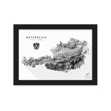 Lade das Bild in den Galerie-Viewer, Österreich 3D-Relief Schwarz-Weiß Kunstdruck Detailansicht
