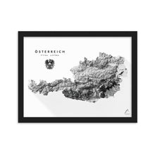Lade das Bild in den Galerie-Viewer, Österreich 3D-Relief Schwarz-Weiß Kunstdruck Detailansicht
