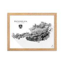 Lade das Bild in den Galerie-Viewer, Österreich 3D-Relief Schwarz-Weiß Kunstdruck Detailansicht
