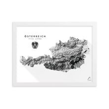 Lade das Bild in den Galerie-Viewer, Österreich 3D-Relief Schwarz-Weiß Kunstdruck Detailansicht
