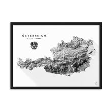 Lade das Bild in den Galerie-Viewer, Österreich 3D-Relief Schwarz-Weiß Kunstdruck Detailansicht
