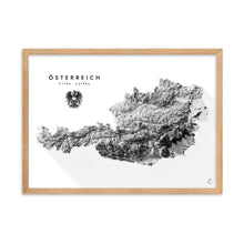 Lade das Bild in den Galerie-Viewer, Österreich 3D-Relief Schwarz-Weiß Kunstdruck Detailansicht
