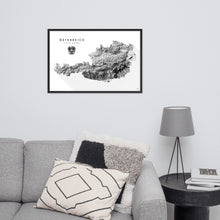 Lade das Bild in den Galerie-Viewer, Österreich 3D-Relief Schwarz-Weiß Kunstdruck im Wohnraum
