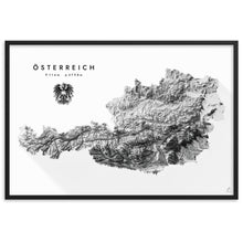 Lade das Bild in den Galerie-Viewer, Österreich 3D-Relief Schwarz-Weiß Kunstdruck Detailansicht
