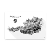 Lade das Bild in den Galerie-Viewer, Österreich 3D-Relief Schwarz-Weiß Kunstdruck Detailansicht
