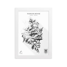 Lade das Bild in den Galerie-Viewer, Vorarlberg 3D-Relief Schwarz-Weiß Kunstdruck Detailansicht
