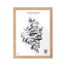 Lade das Bild in den Galerie-Viewer, Vorarlberg 3D-Relief Schwarz-Weiß Kunstdruck Detailansicht
