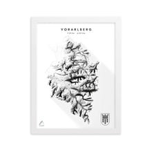 Lade das Bild in den Galerie-Viewer, Vorarlberg 3D-Relief Schwarz-Weiß Kunstdruck Detailansicht
