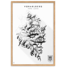 Lade das Bild in den Galerie-Viewer, Vorarlberg 3D-Relief Schwarz-Weiß Kunstdruck Detailansicht
