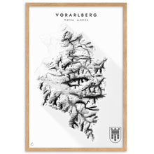 Lade das Bild in den Galerie-Viewer, Vorarlberg 3D-Relief Schwarz-Weiß Kunstdruck Detailansicht
