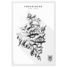 Lade das Bild in den Galerie-Viewer, Vorarlberg 3D-Relief Schwarz-Weiß Kunstdruck Detailansicht
