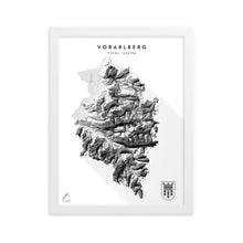 Lade das Bild in den Galerie-Viewer, Vorarlberg 3D-Relief Schwarz-Weiß Kunstdruck Detailansicht
