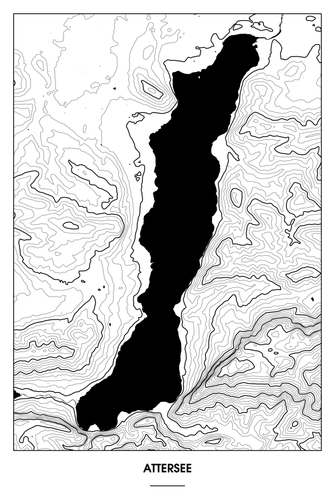 Attersee Light Poster - Minimal - Detailansicht