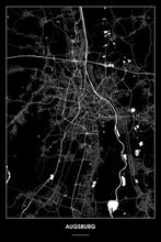 Lade das Bild in den Galerie-Viewer, Augsburg Dark Poster - Minimal - Detailansicht
